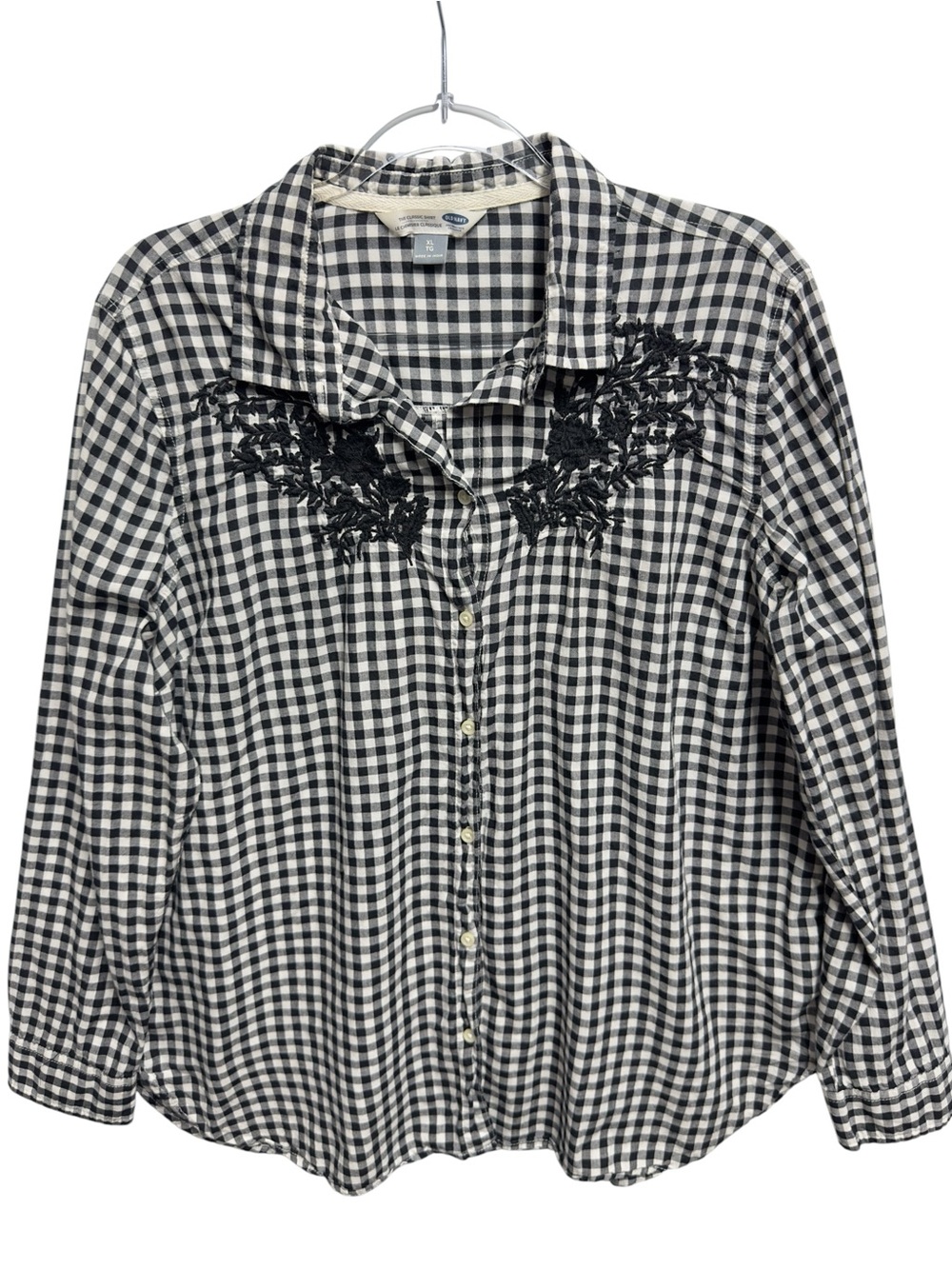 Pure Cotton Chambray Chino Knit Embroidered Floral Buffalo Plaid Checkered Shirt